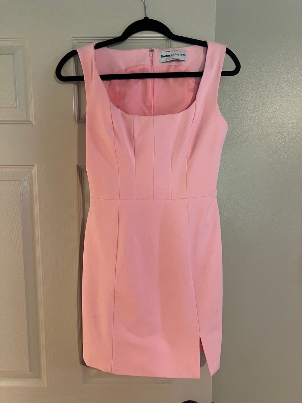 Finders Keepers Light Pink Square Neck Mini Dress